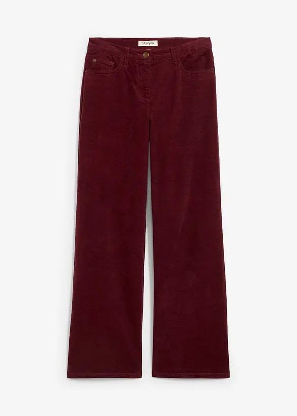 Cordhose im Marlene-Stil in rot von vorne - bonprix