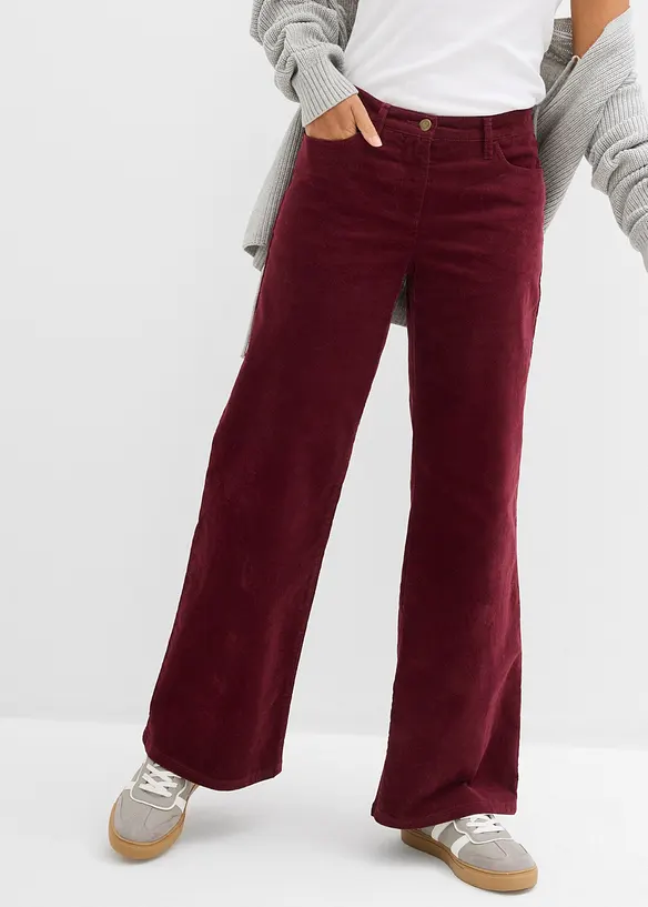 Cordhose im Marlene-Stil in rot von vorne - bonprix