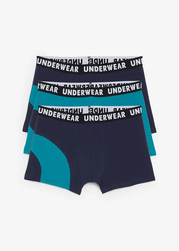 Boxershorts eng mit Baumwolle (3er Pack) in blau - bonprix