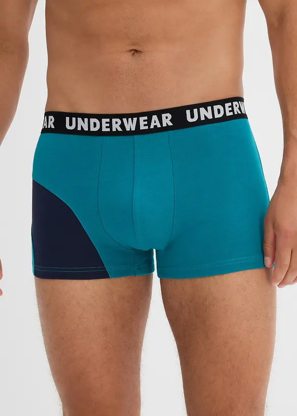 Boxershorts eng mit Baumwolle (3er Pack) in blau von vorne - bonprix