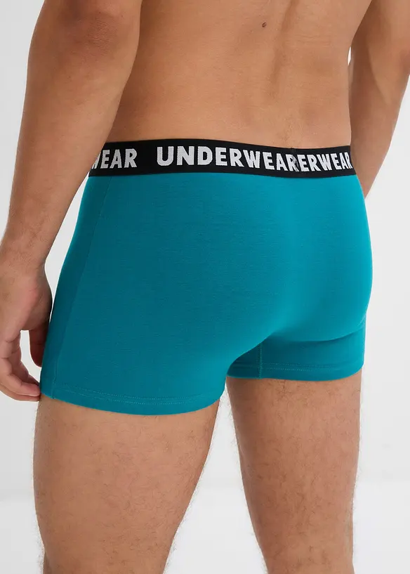 Boxershorts eng mit Baumwolle (3er Pack) in blau von hinten - bonprix