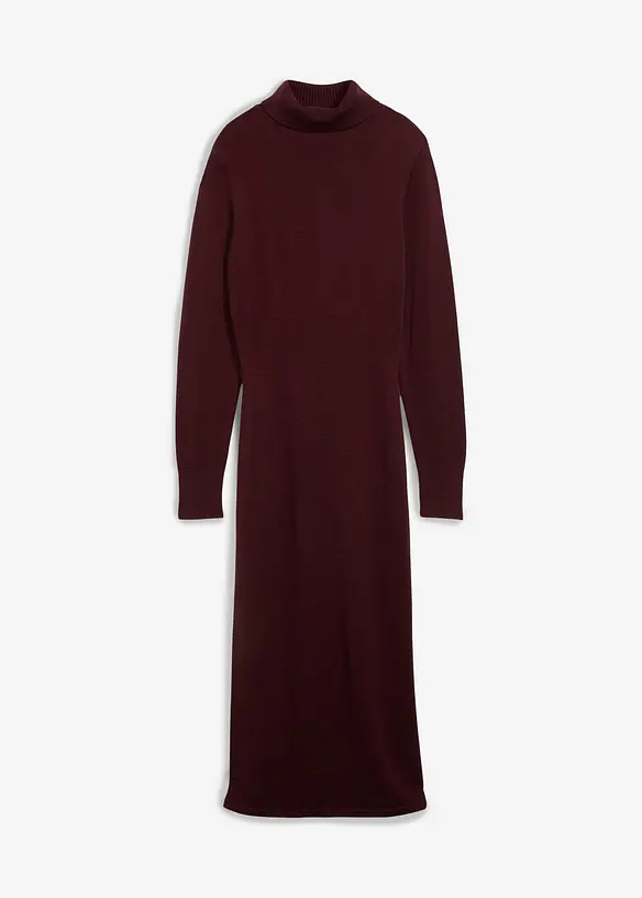 Strickkleid aus Merinowolle in rot von vorne - bonprix
