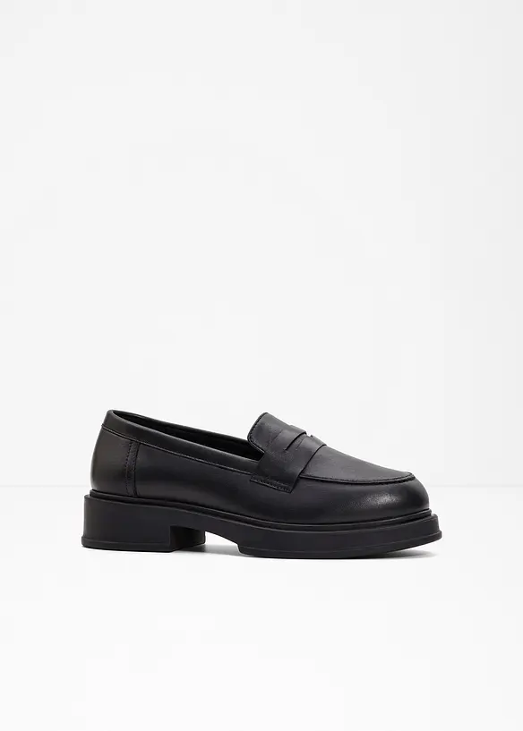 Loafer aus Leder in schwarz von vorne - bonprix Loafer aus Leder in schwarz von vorne - bonprix