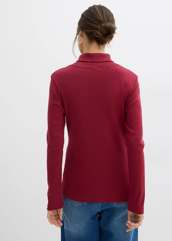 Rollkragenshirt aus reiner Baumwolle in rot von hinten (im Anschnitt) - bonprix Rollkragenshirt aus reiner Baumwolle in rot von hinten (im Anschnitt) - bonprix