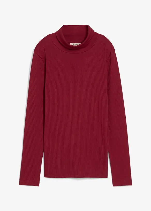 Rollkragenshirt aus reiner Baumwolle in rot von vorne - bonprix Rollkragenshirt aus reiner Baumwolle in rot von vorne - bonprix