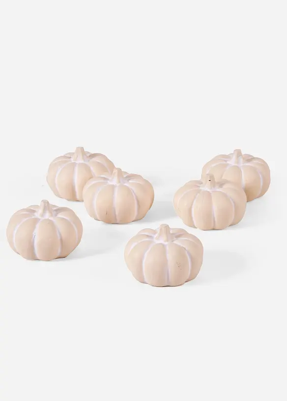 Deko-Objekt Mini-Kürbisse (6er Pack) in beige von vorne - bonprix