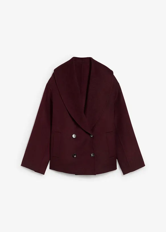 Oversize Jacke aus weichem Woll-Mix in rot von vorne - bonprix
