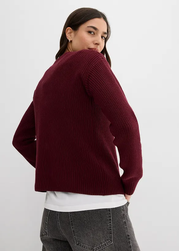 Strickjacke mit Schleifen-Detail in rot von hinten (im Anschnitt) - bonprix