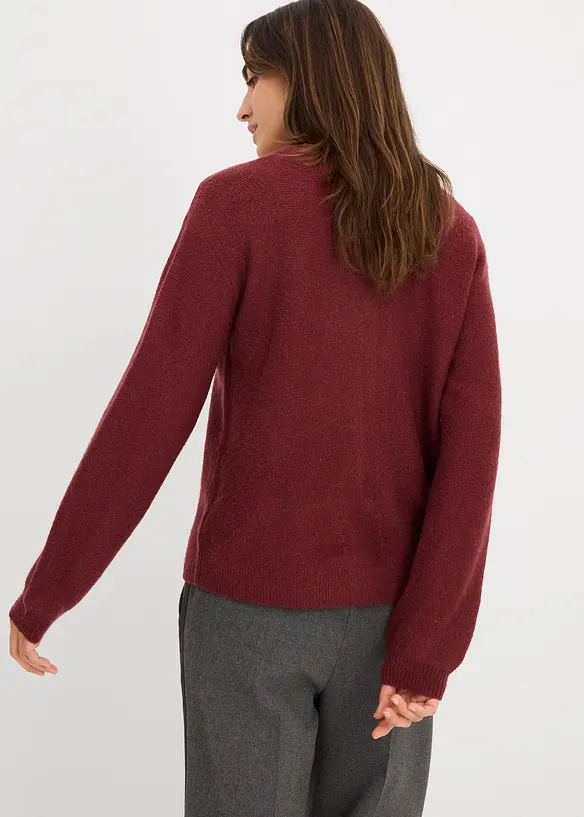 Strickjacke in rot von hinten (im Anschnitt) - bonprix