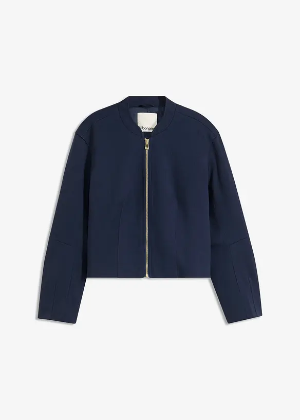 Blouson aus softem Viskose-Mix in blau von vorne - bonprix