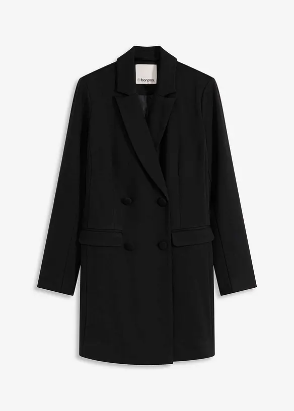 Longblazer aus Punto di Roma in schwarz von vorne - bonprix
