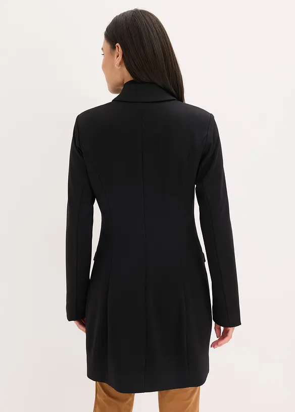Longblazer aus Punto di Roma in schwarz von hinten (im Anschnitt) - bonprix