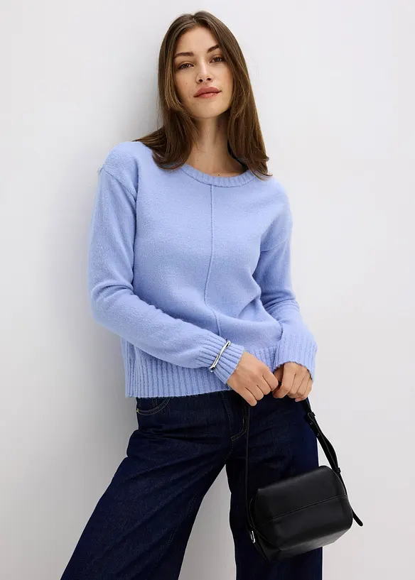 Pullover in blau von vorne (im Anschnitt) - bonprix