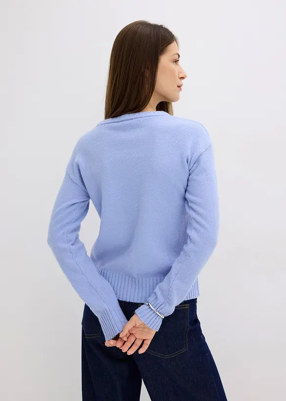 Pullover in blau von hinten (im Anschnitt) - bonprix