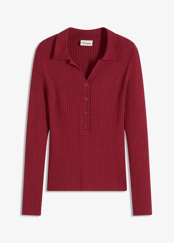Feinstrickpullover aus softem Viskose-Mix in rot von vorne - bonprix