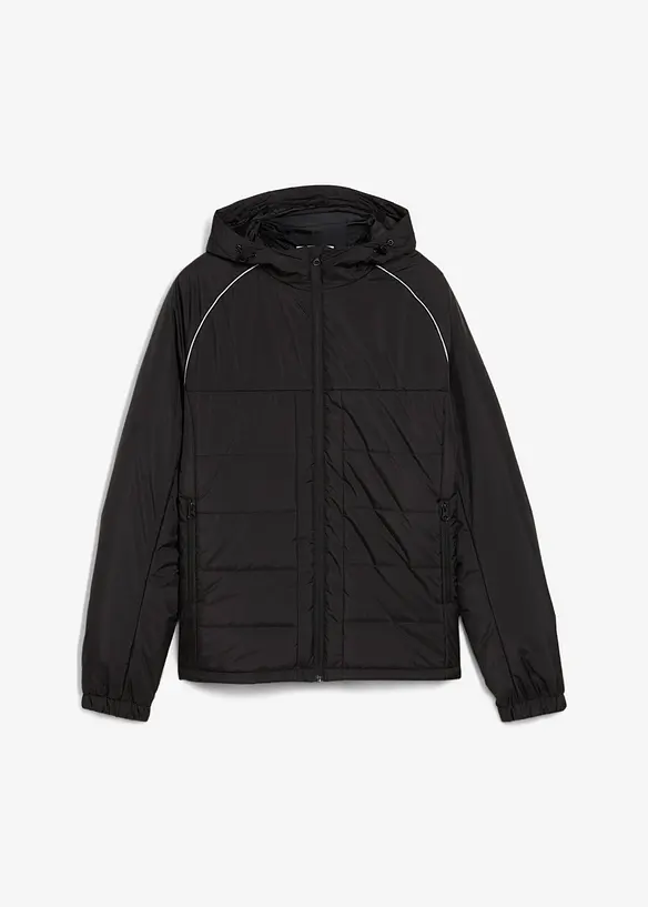 Wattierte Steppjacke in schwarz von vorne - bonprix