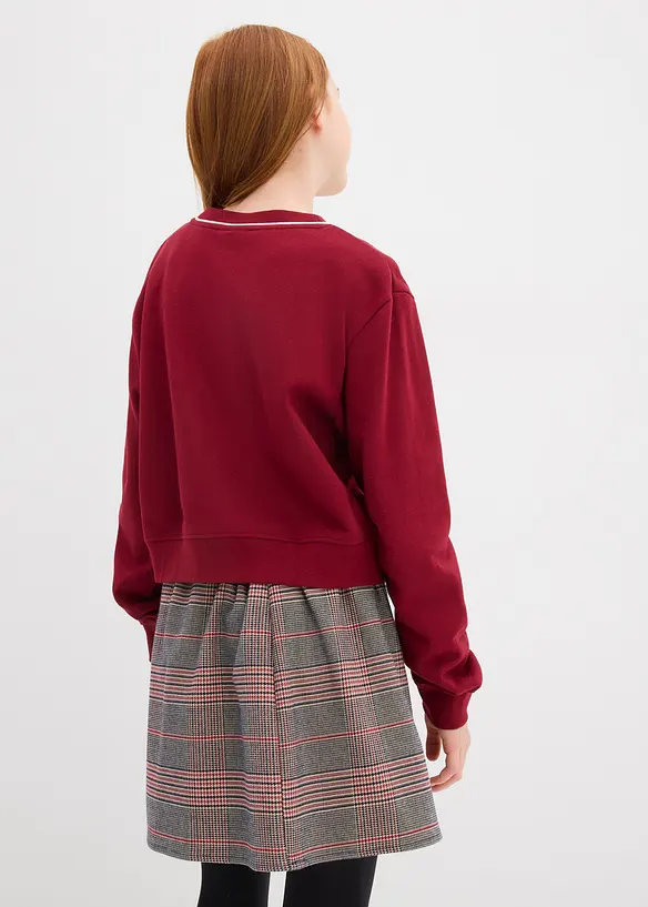 Sweatshirt aus reiner Bio-Baumwolle in rot von hinten (im Anschnitt) - bonprix
