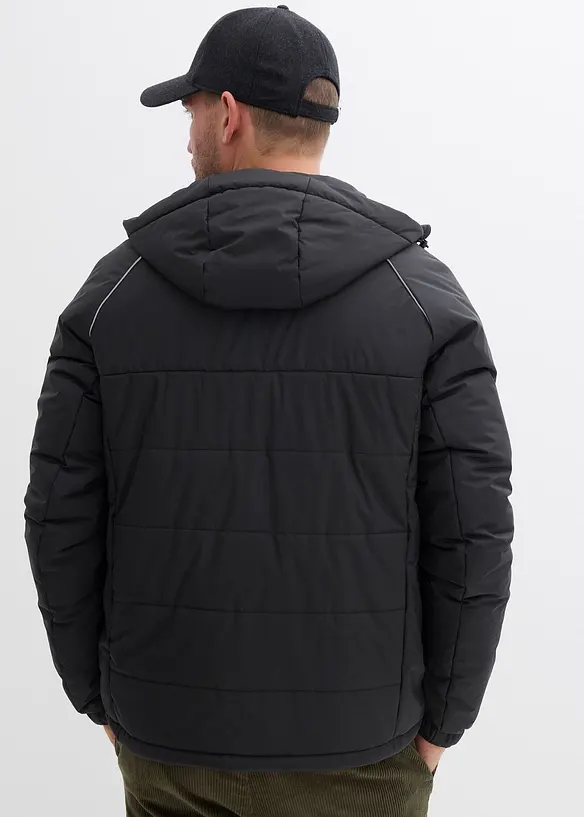 Wattierte Steppjacke in schwarz von hinten (im Anschnitt) - bonprix