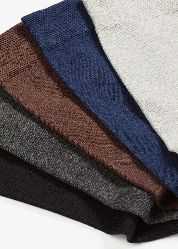 Socken mit druckfreiem Bündchen und Bio-Baumwolle (5er Pack) in schwarz - bonprix