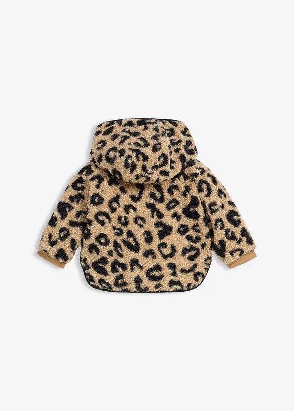 2-in-1 Baby Wendejacke mit kuscheligem Teddy-Fleece in beige von hinten - bonprix