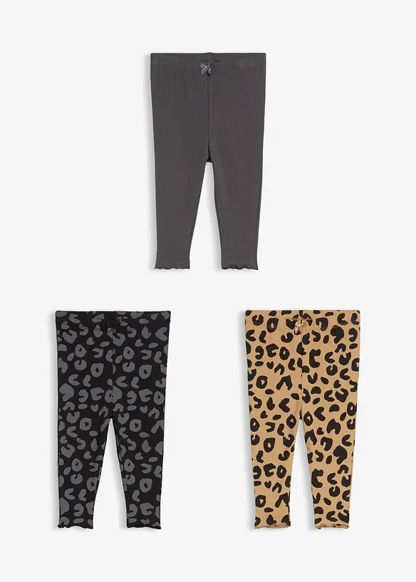 Baby Leggings aus reiner Bio-Baumwolle (3er Pack) in beige - bonprix