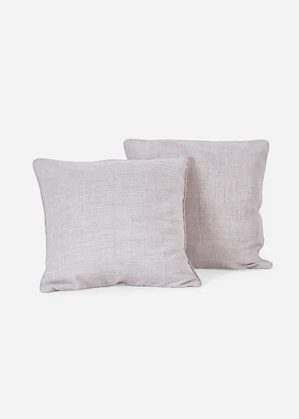 Kissenbezug inkl.Füllung mit Struktur (2er Pack) in beige von vorne - bonprix