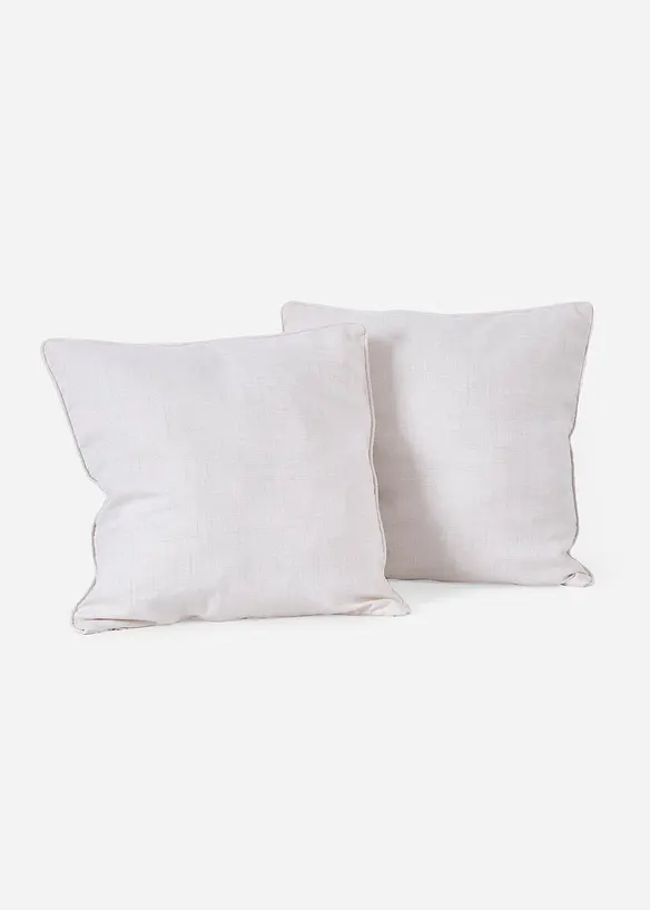 Kissenbezug inkl.Füllung mit Struktur (2er Pack) in beige von vorne - bonprix