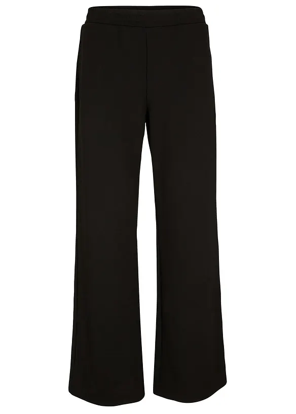 Weite Hose mit Gummibund aus Viskosemix in schwarz von vorne - bonprix Weite Hose mit Gummibund aus Viskosemix in schwarz von vorne - bonprix