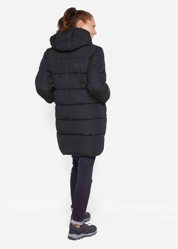 wasserabweisender Funktions- Steppmantel in schwarz von hinten (Totalaufnahme) - bonprix