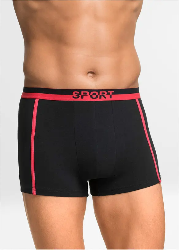 Boxershorts eng mit Baumwolle (3er Pack) in schwarz von vorne - bonprix