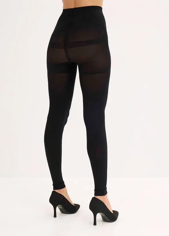Shape-Strumpfleggings mit Komfortbund 80 DEN in schwarz von hinten - bonprix