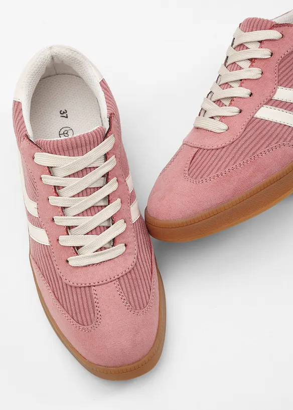 Sneaker mit Cord-Details in lila - bonprix