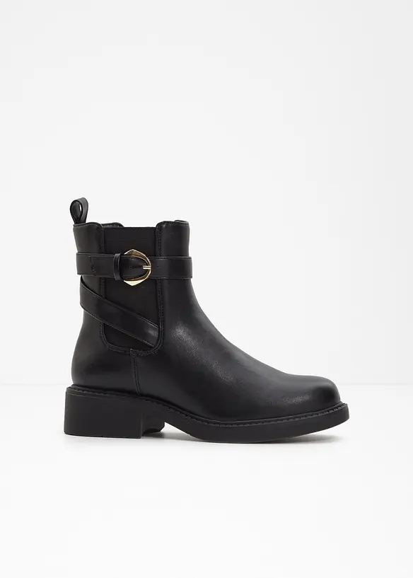 Chelsea-Boots mit Schnalle in schwarz - bonprix