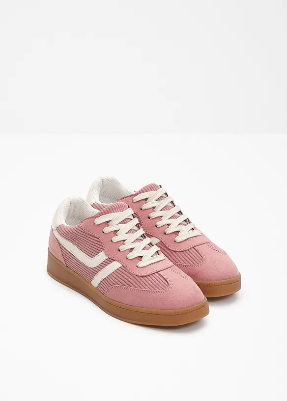 Sneaker mit Cord-Details in lila - bonprix