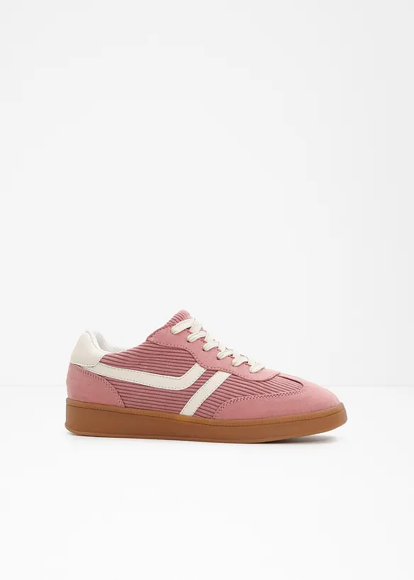 Sneaker mit Cord-Details in lila - bonprix