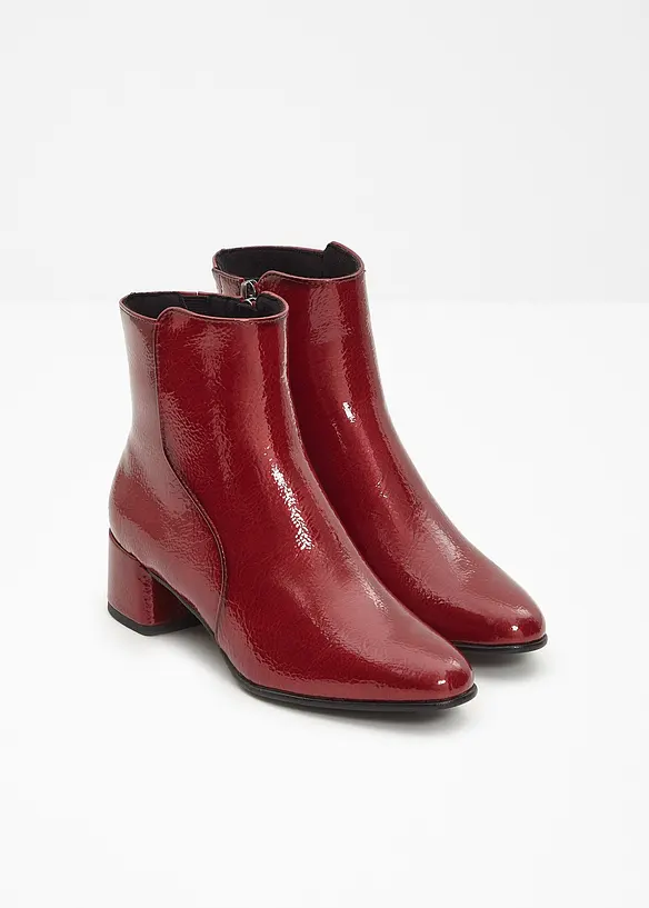 Marco Tozzi Stiefelette mit Blockabsatz in rot - Marco Tozzi