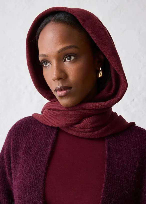Feinstrickschal mit Merinowolle in rot (Detailaufnahme) - bonprix
