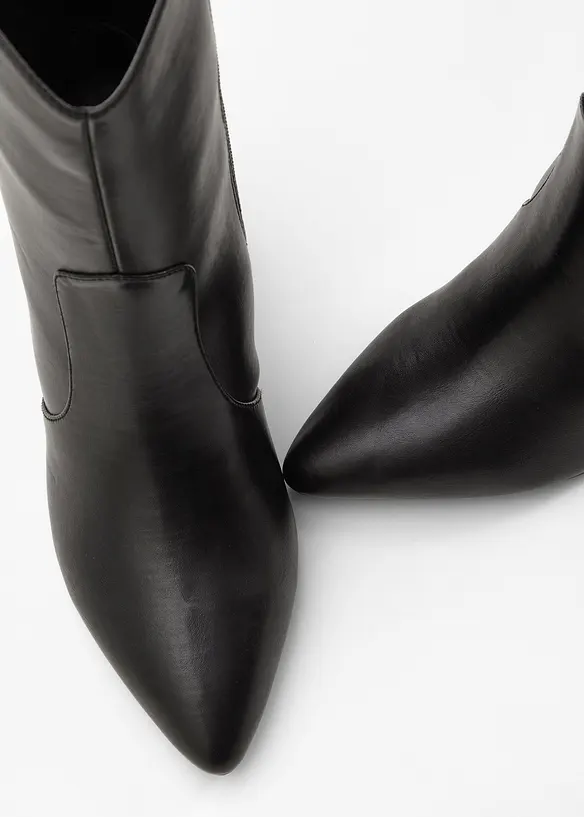 Stiefeletten mit Blockabsatz in schwarz - bonprix