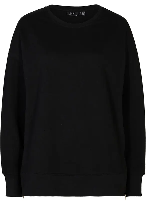 Sweatshirt aus Baumwoll-Mix in schwarz von vorne - bonprix Sweatshirt aus Baumwoll-Mix in schwarz von vorne - bonprix