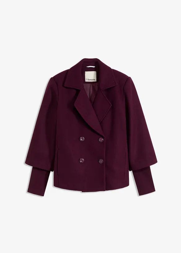 Cabanjacke mit Strickärmeln in rot von vorne - bonprix