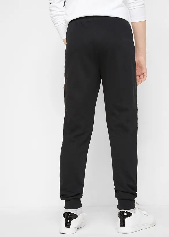 Jogginghose aus weichem Baumwoll-Mix in schwarz von hinten - bonprix