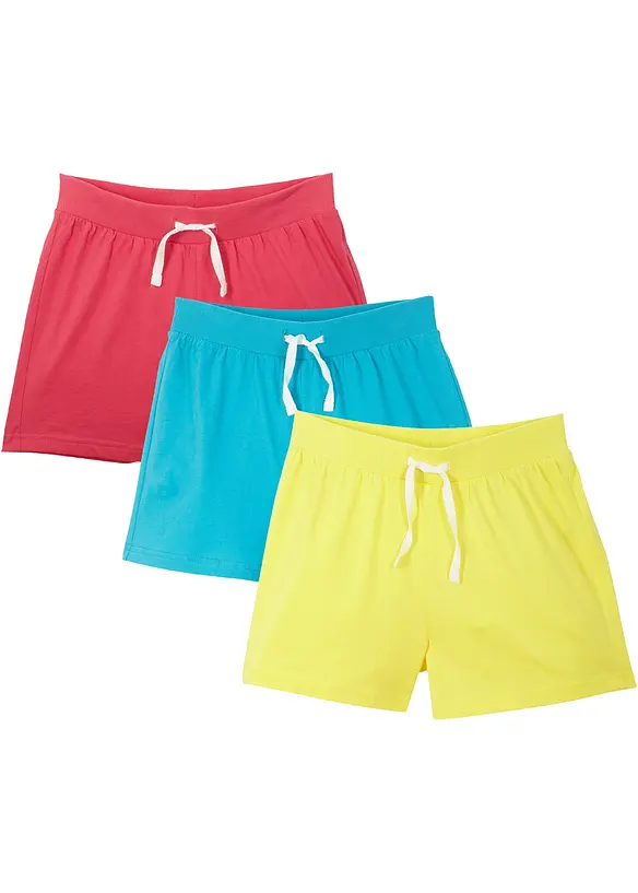 Jersey-Shorts aus reiner Bio-Baumwolle (3er Pack) in blau von vorne - bonprix