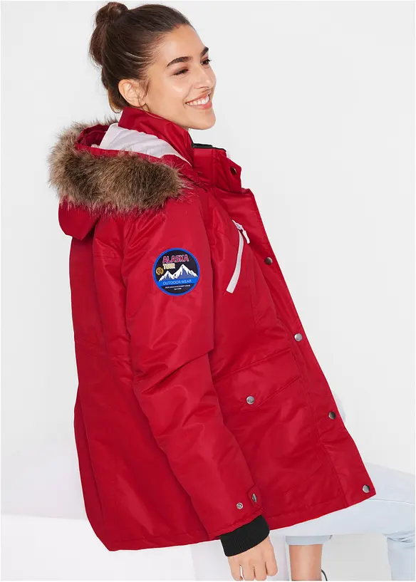 wasserdichte Funktions-Jacke in rot von hinten (im Anschnitt) - bonprix
