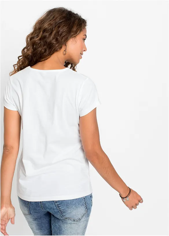 Bedrucktes T-Shirt in weiß von hinten (im Anschnitt) - bonprix