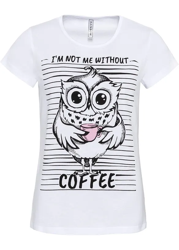 Bedrucktes T-Shirt in weiß von vorne - bonprix