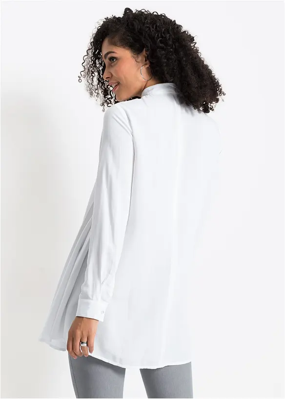 Bluse aus reiner Viskose in weiß von hinten (im Anschnitt) - bonprix