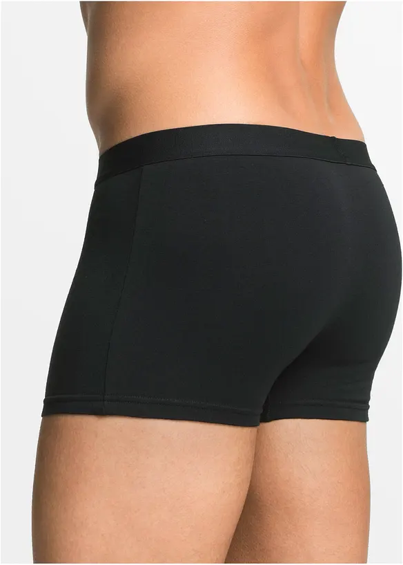 Boxershorts eng mit Baumwolle (7er Pack) in schwarz von hinten - bonprix