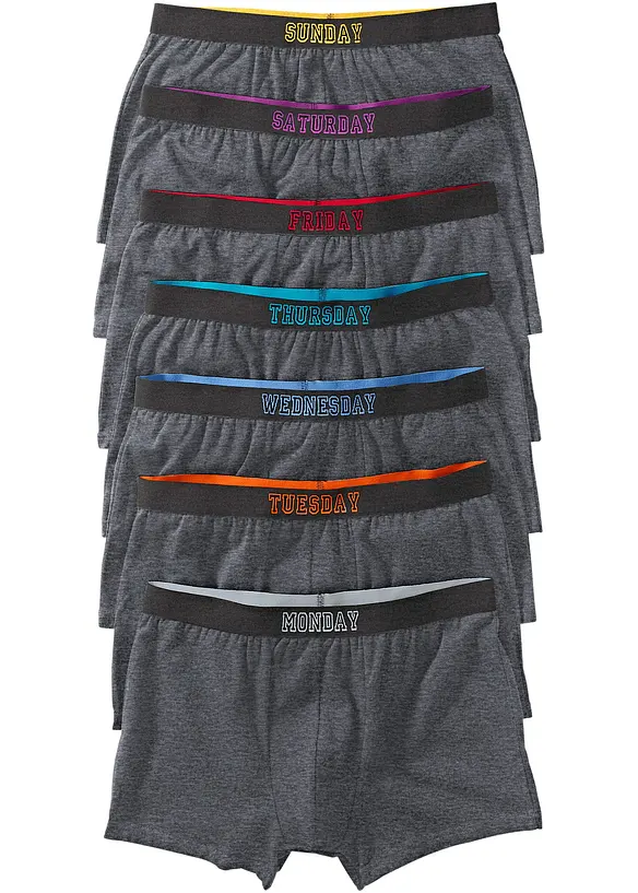 Boxershorts eng mit Baumwolle (7er Pack) in grau - bonprix