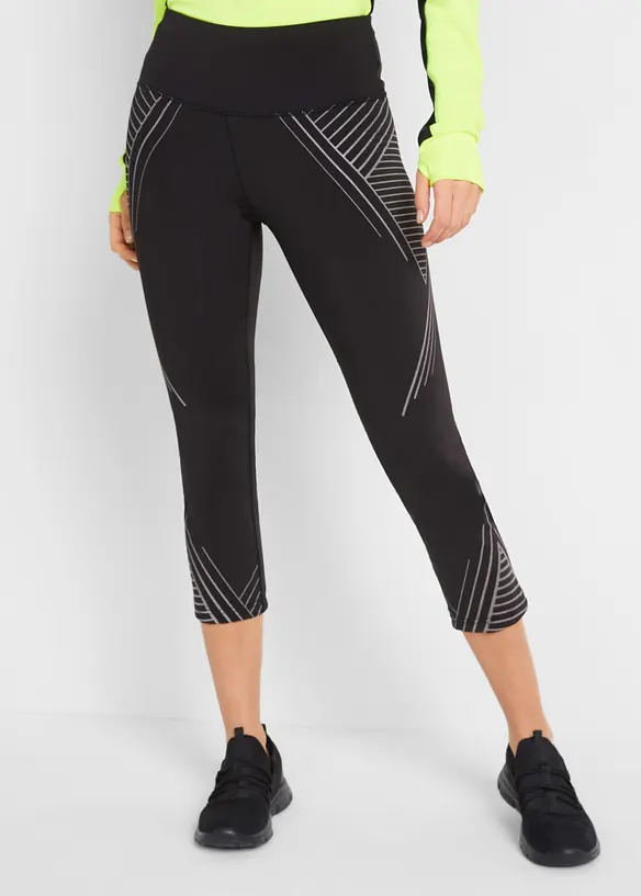 Sport-Leggings mit Tasche, 3/4-Länge in schwarz von vorne - bonprix Sport-Leggings mit Tasche, 3/4-Länge in schwarz von vorne - bonprix