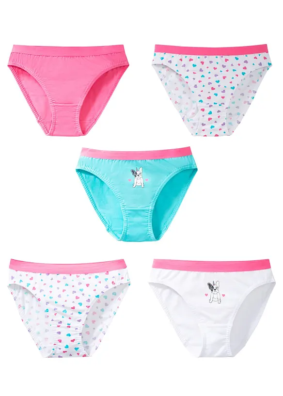 Slip mit Bio-Baumwolle (5er Pack) in blau - bonprix